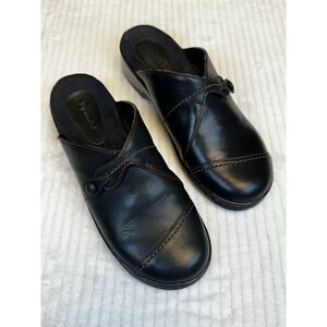 BJORNDAL Ivy Black Leather Comfort Clogs, Like New, Sz 9